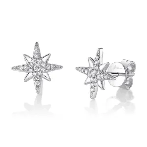 0.12CT DIAMOND NORTH STAR STUD EARRING