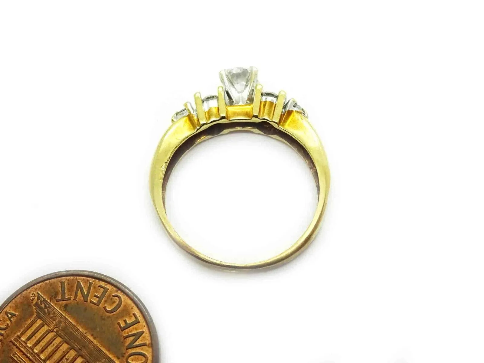 0.38ct tw Natural Earth Mined Diamond Ring 14k Gold Size 6.25