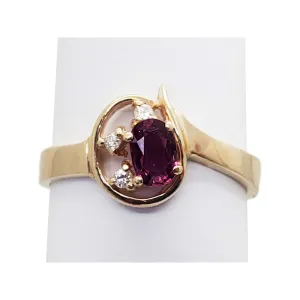 0.45 ctw Ruby & Diamond Accent Filigree Band Ring 14k Gold Size 9