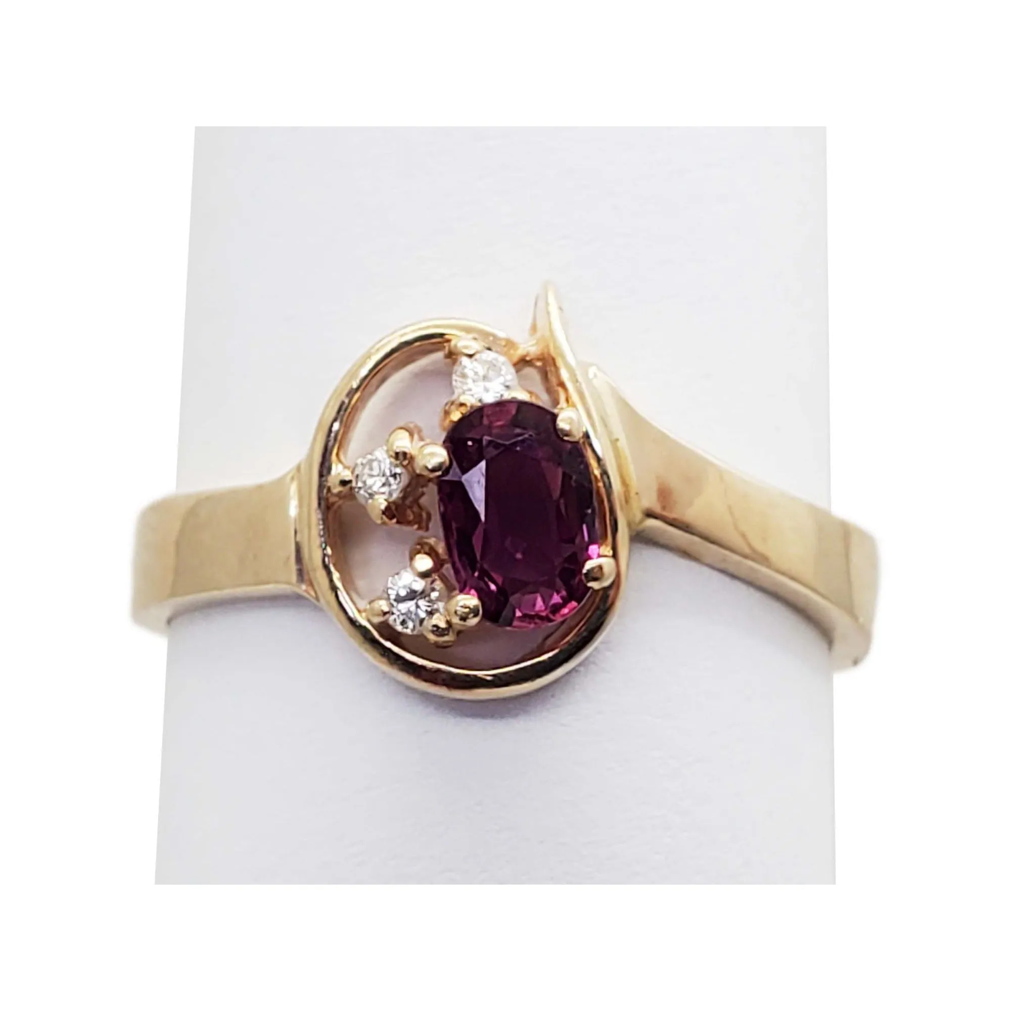 0.45 ctw Ruby & Diamond Accent Filigree Band Ring 14k Gold Size 9