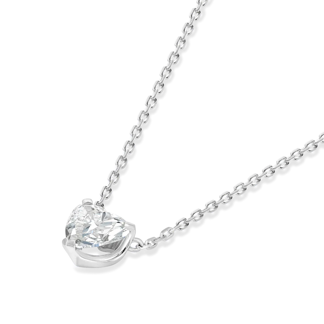 0.5ct Heart Diamond Pendant White Gold
