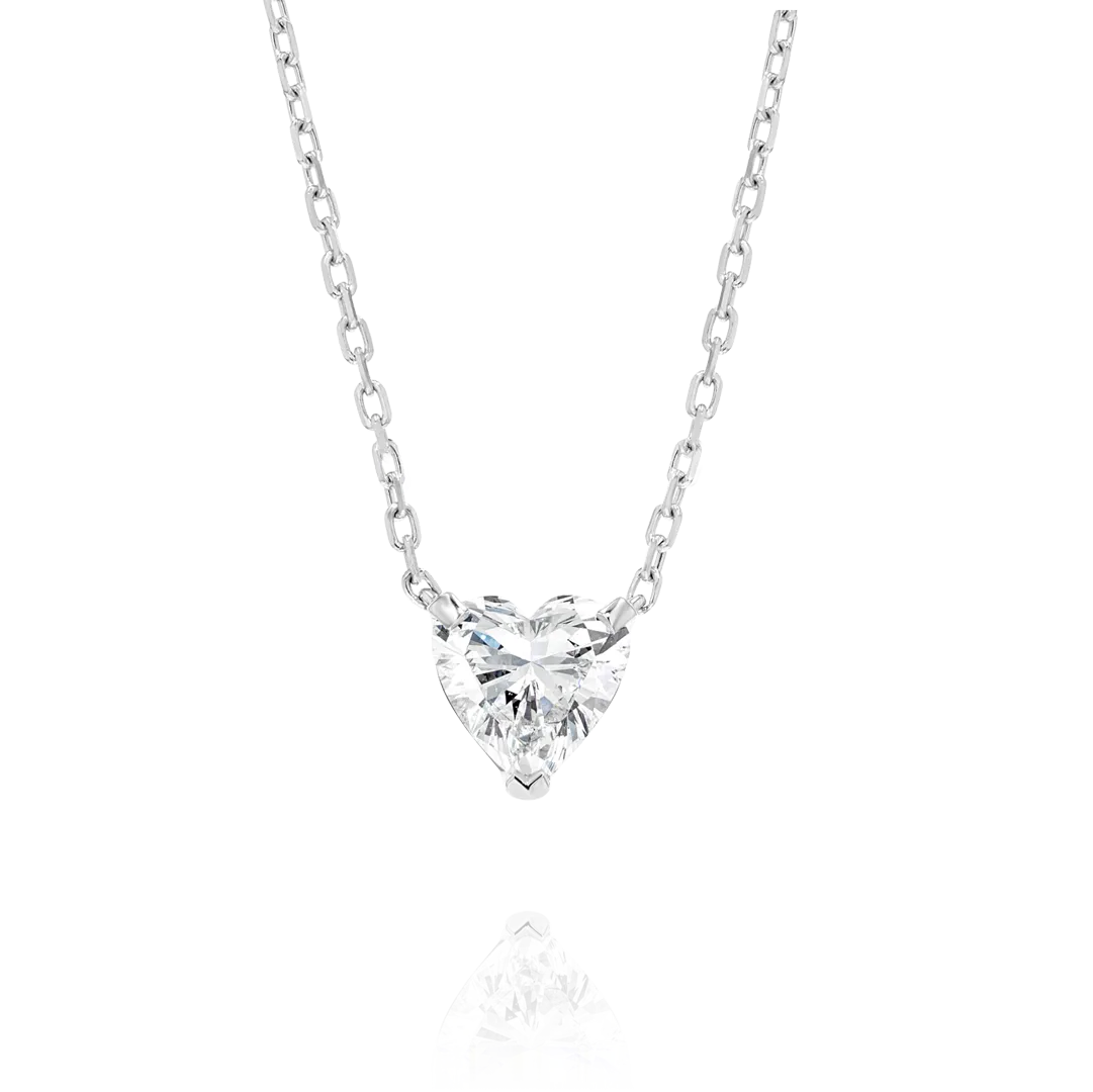 0.5ct Heart Diamond Pendant White Gold