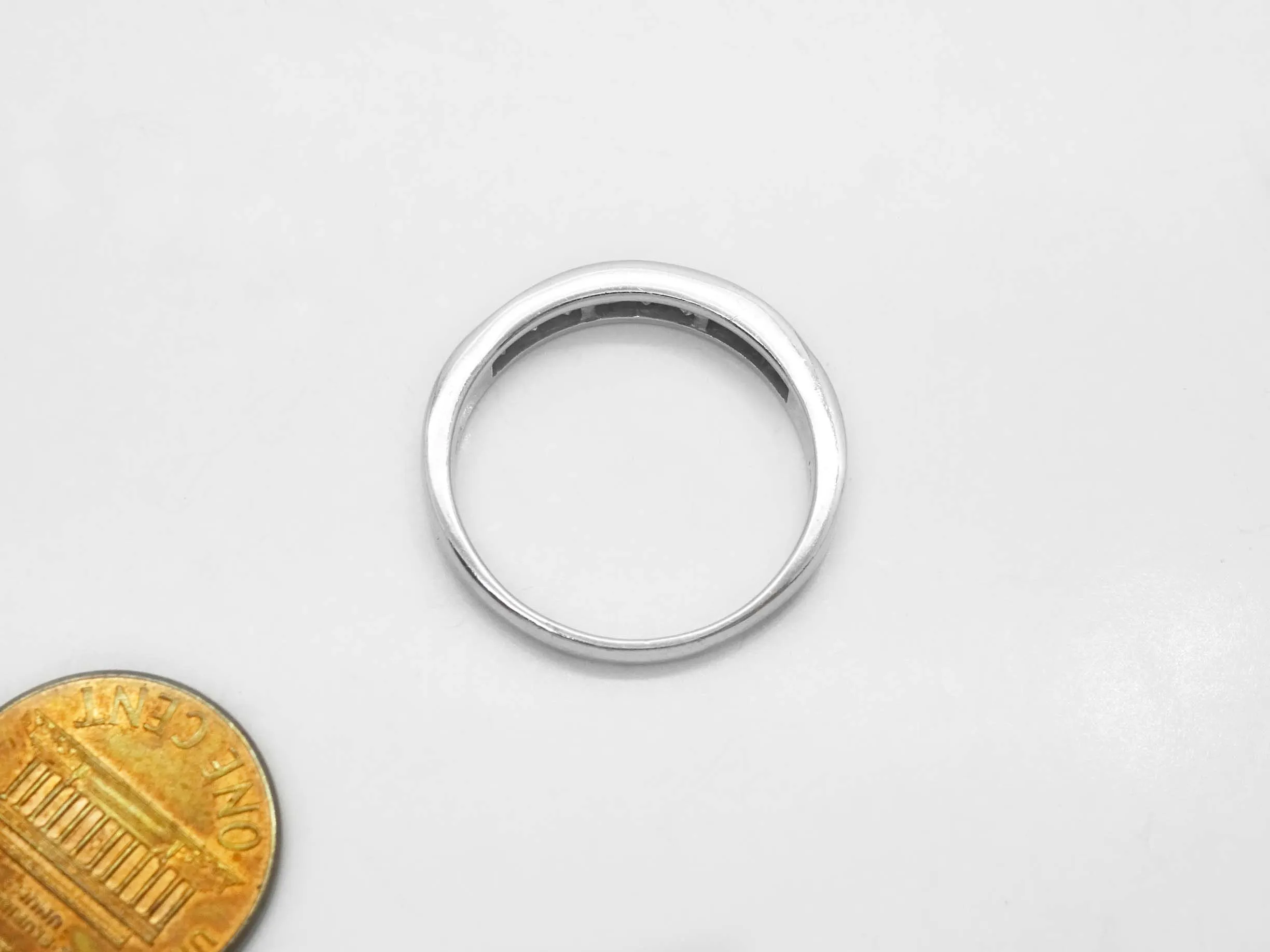 0.75 ctw Natural Diamond Anniversary Band Ring 14k White Gold Size 10.5