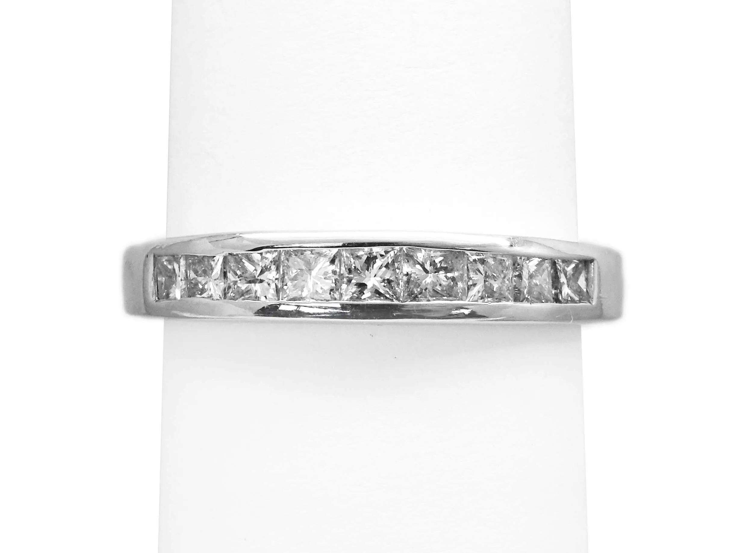 0.75 ctw Natural Diamond Anniversary Band Ring 14k White Gold Size 10.5