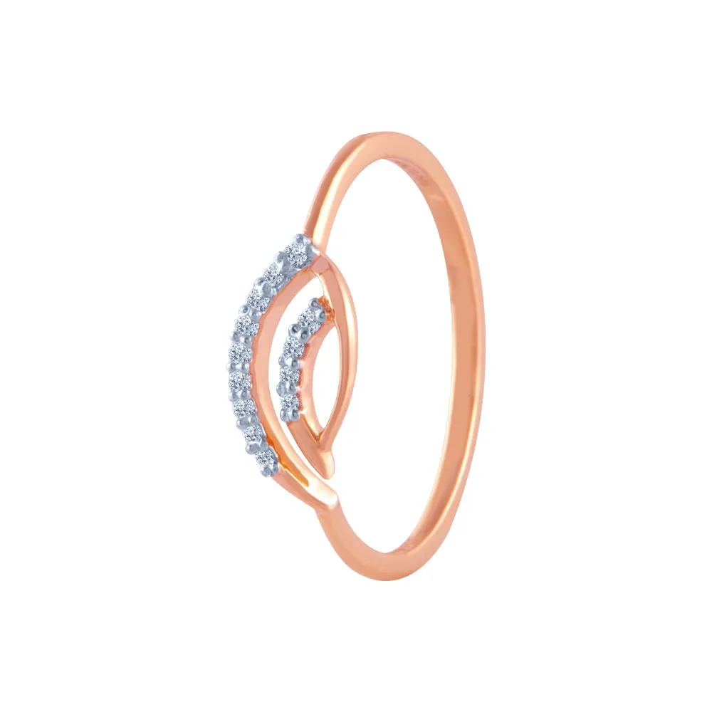 14k (585) Rose Gold And Diamond Ring For Women