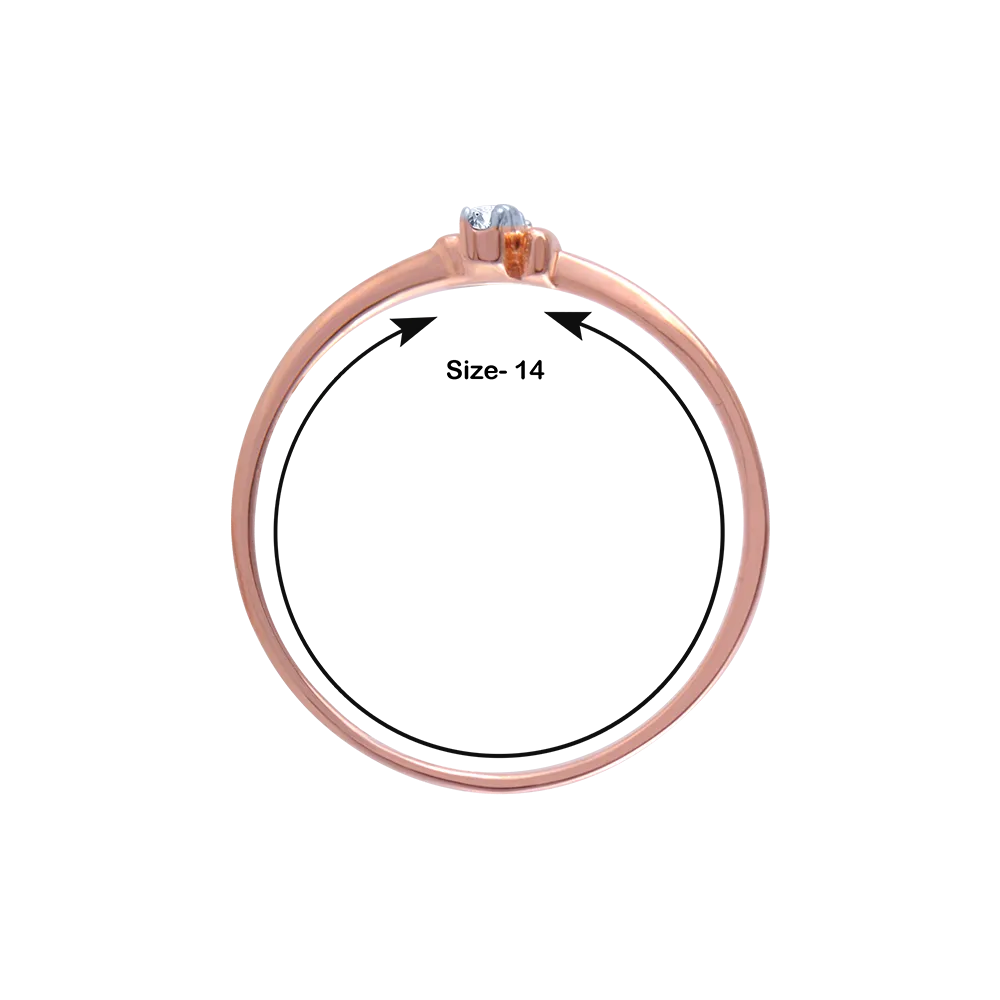14k (585) Rose Gold And Diamond Ring For Women