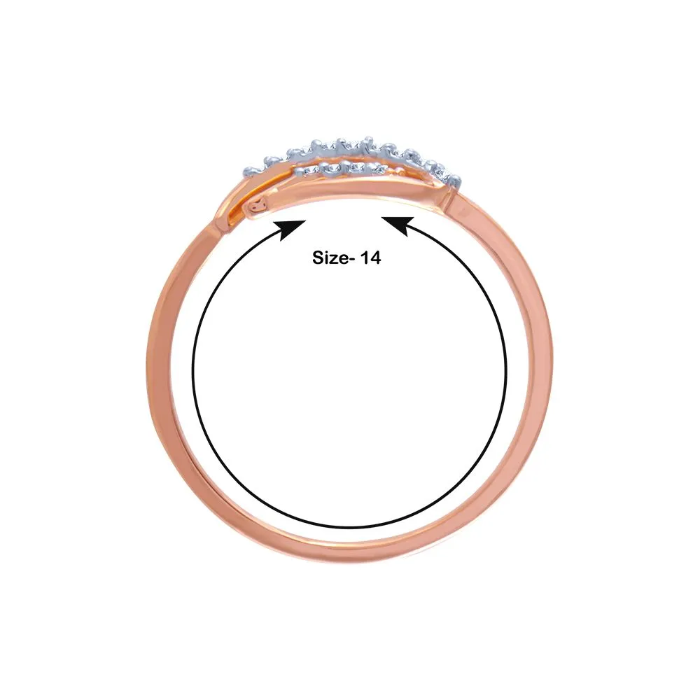 14k (585) Rose Gold And Diamond Ring For Women