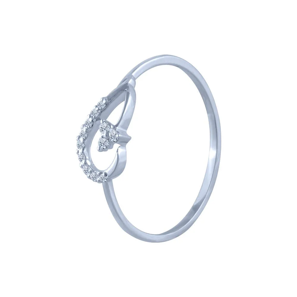 14k (585) White Gold And Diamond Ring For Women