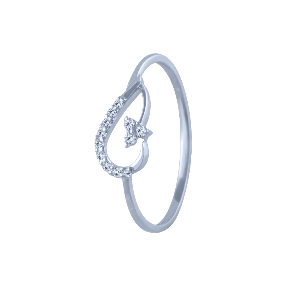 14k (585) White Gold And Diamond Ring For Women