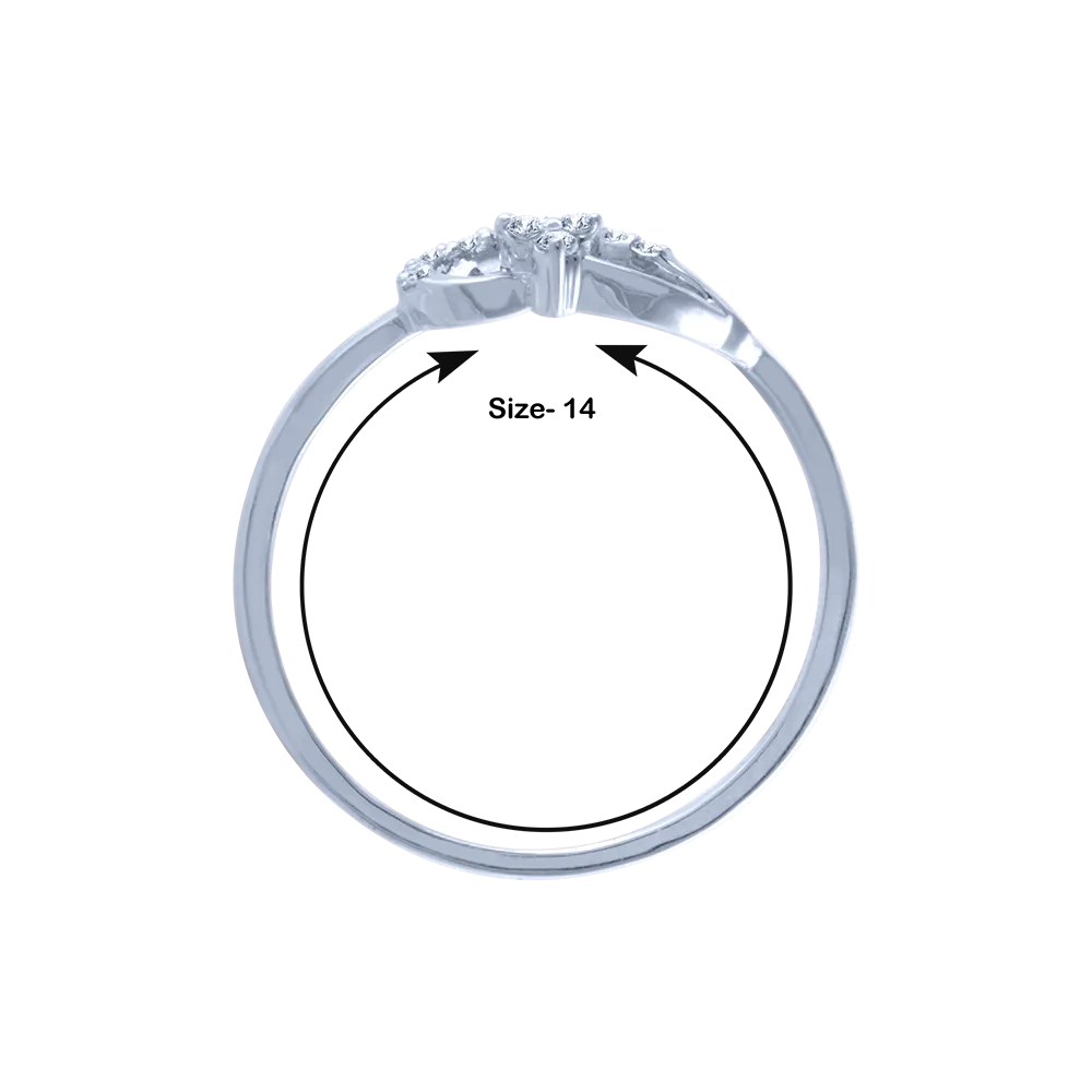 14k (585) White Gold And Diamond Ring For Women