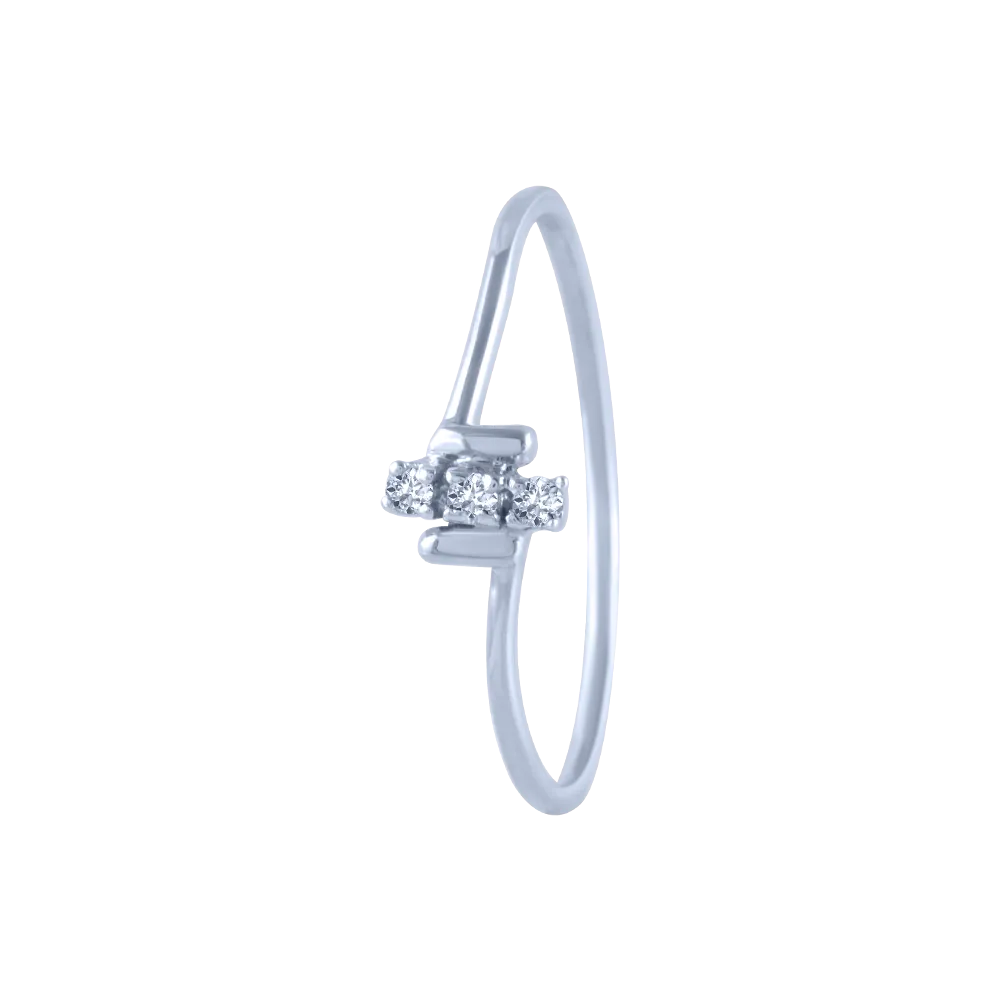 14k (585) White Gold And Diamond Ring For Women