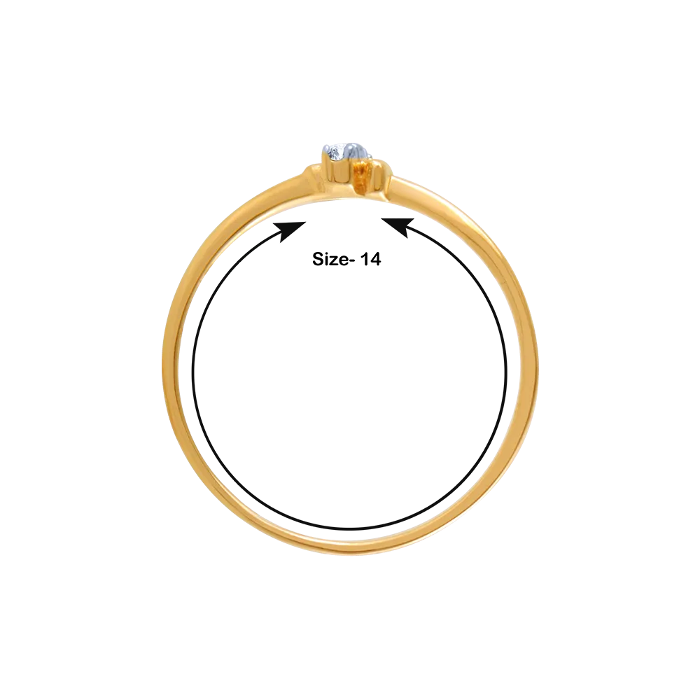 14k (585) Yellow Gold And Diamond Ring For Women