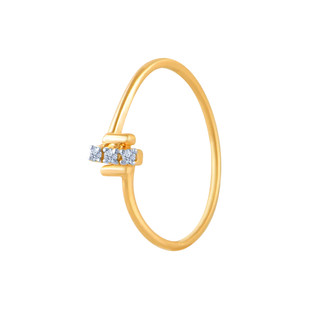 14k (585) Yellow Gold And Diamond Ring For Women