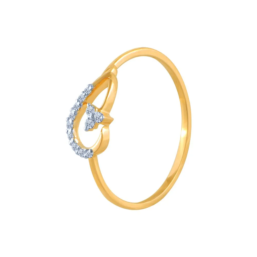 14k (585) Yellow Gold And Diamond Ring For Women