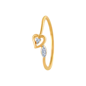 14k (585) Yellow Gold And Diamond Ring For Women