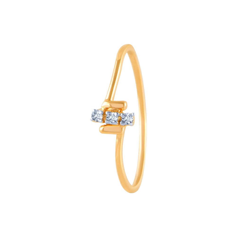 14k (585) Yellow Gold And Diamond Ring For Women