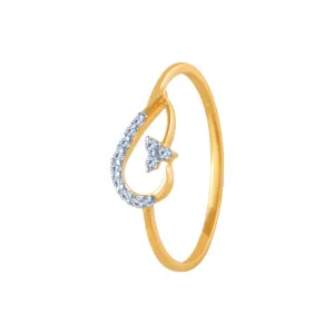 14k (585) Yellow Gold And Diamond Ring For Women