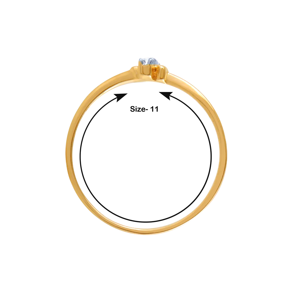 14k (585) Yellow Gold And Diamond Ring For Women