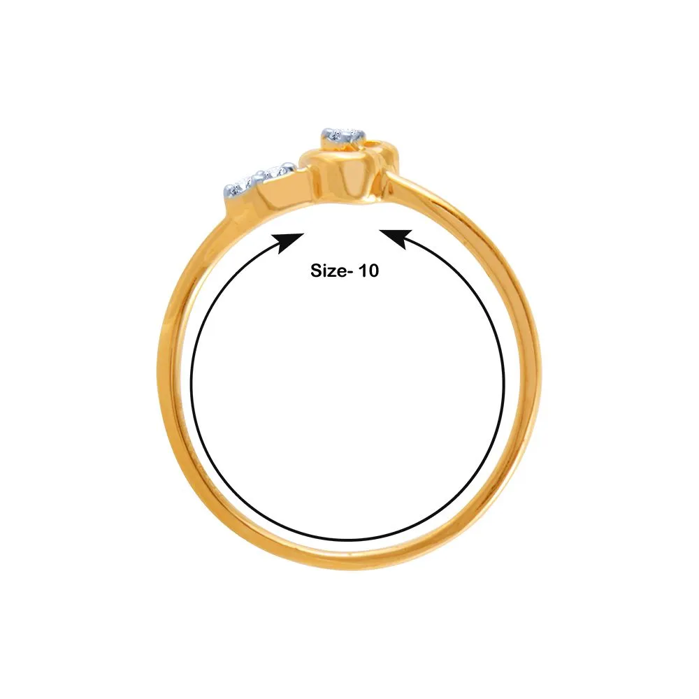 14k (585) Yellow Gold And Diamond Ring For Women