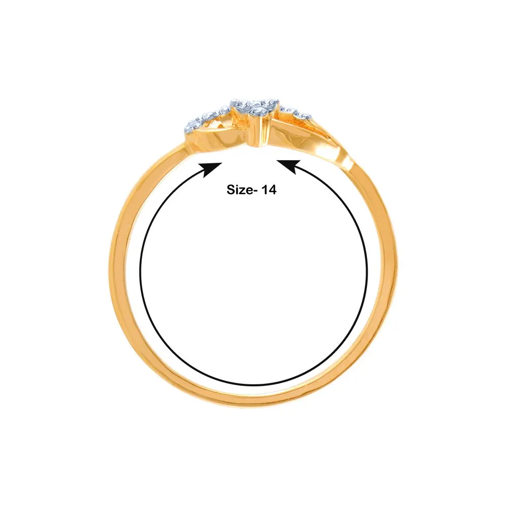14k (585) Yellow Gold And Diamond Ring For Women