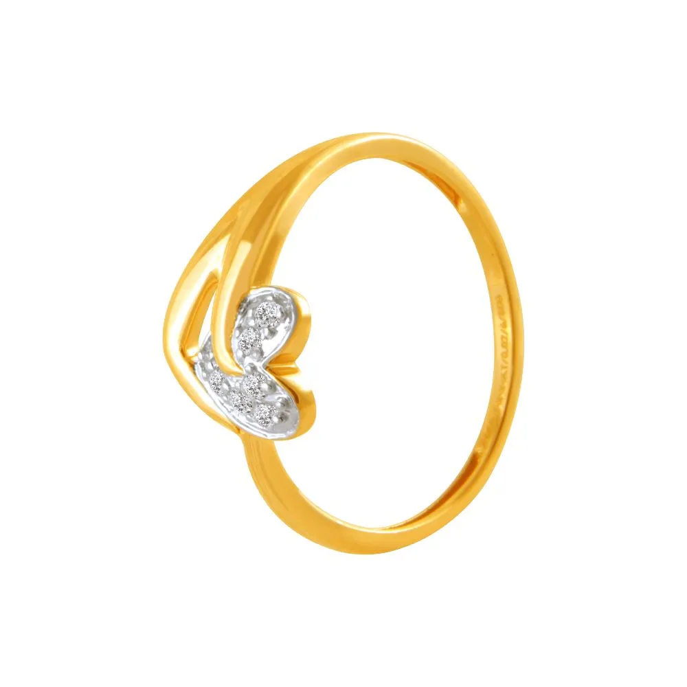 14k (585) Yellow Gold And Diamond Ring For Women