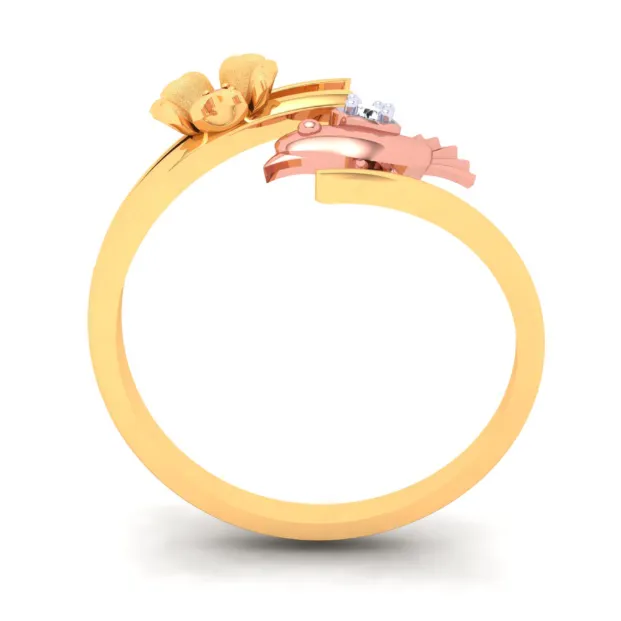 14k Beautiful Gold Ring With A Yellow Gold Bird From Amazea Collection