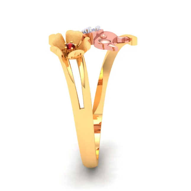 14k Beautiful Gold Ring With A Yellow Gold Bird From Amazea Collection