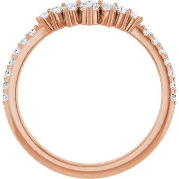 14k Gold 1/3 CTW Natural Diamond Contour Band