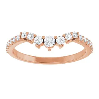 14k Gold 1/3 CTW Natural Diamond Contour Band