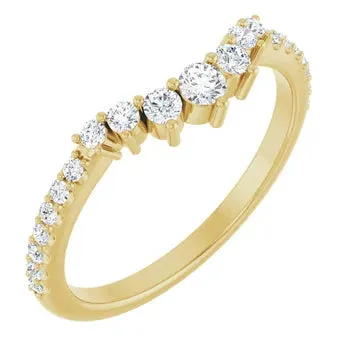 14k Gold 1/3 CTW Natural Diamond Contour Band