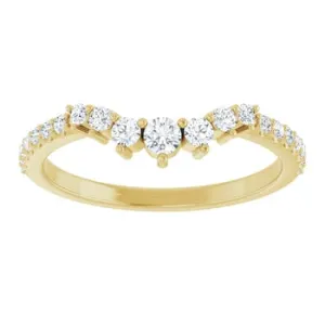 14k Gold 1/3 CTW Natural Diamond Contour Band