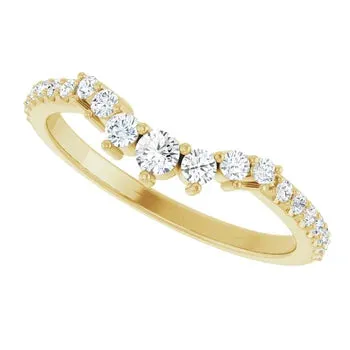 14k Gold 1/3 CTW Natural Diamond Contour Band