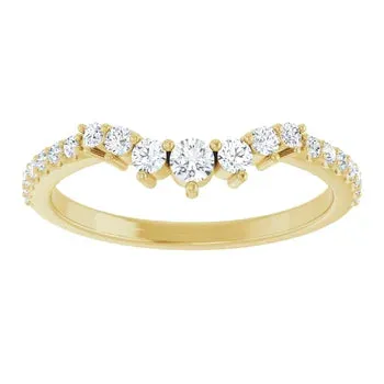 14k Gold 1/3 CTW Natural Diamond Contour Band
