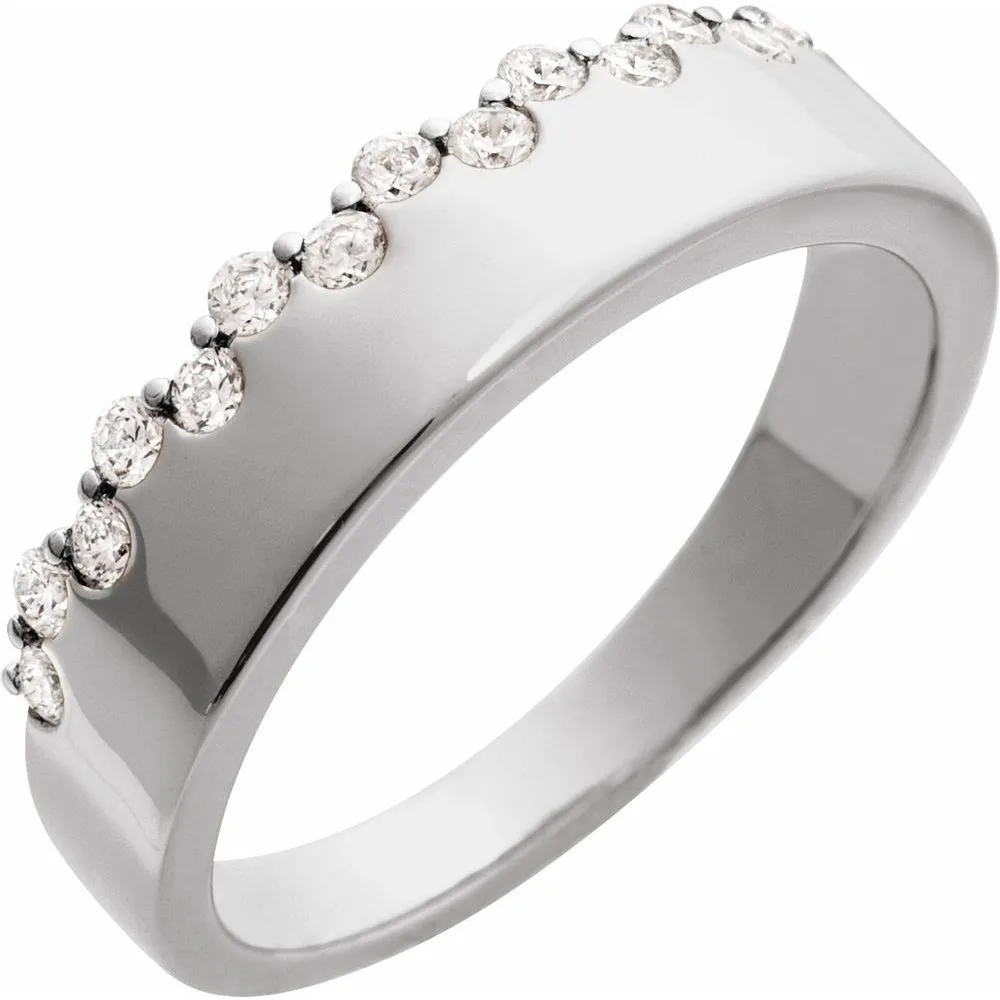 14K Gold 1/3 CTW Natural Diamond Tapered Ring