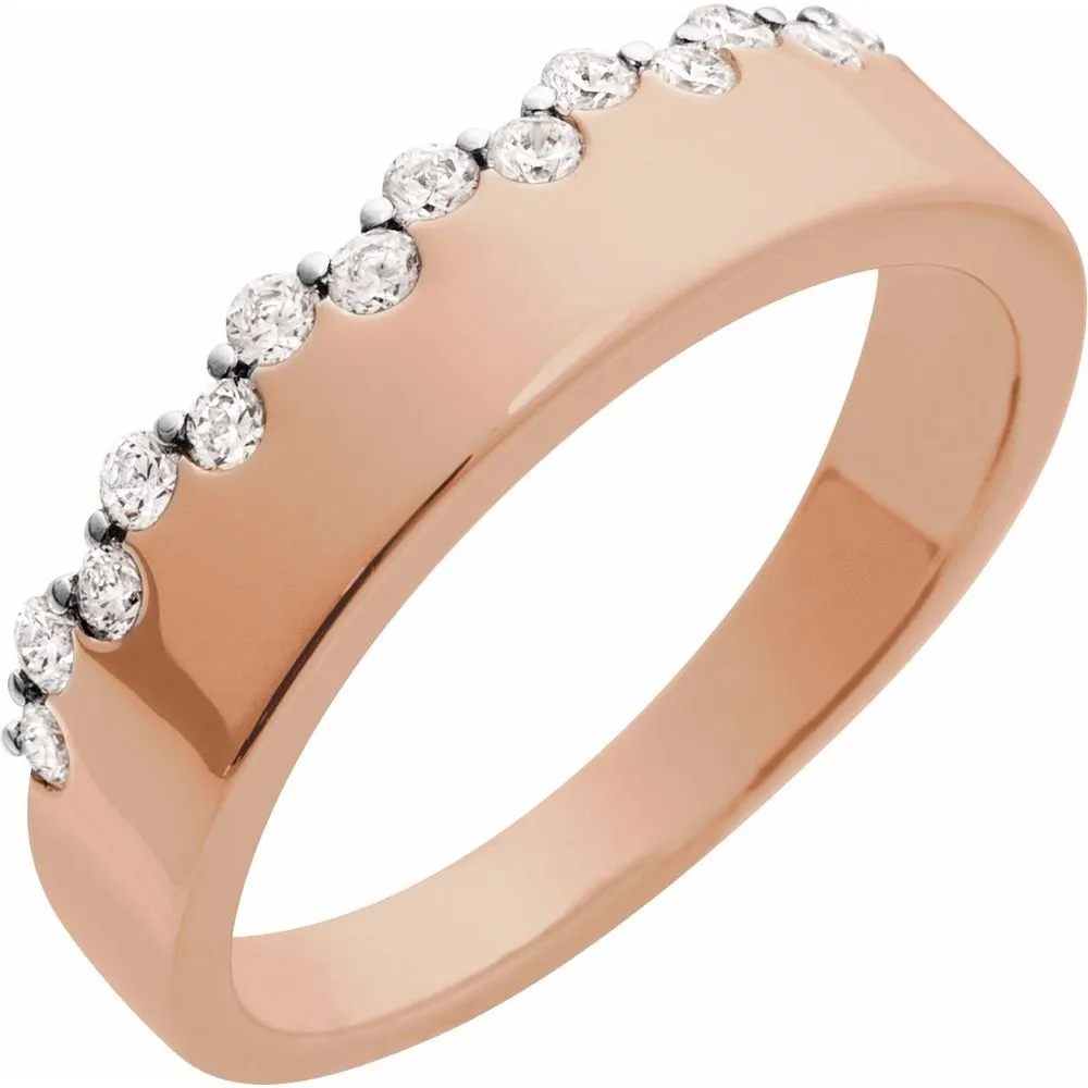 14K Gold 1/3 CTW Natural Diamond Tapered Ring