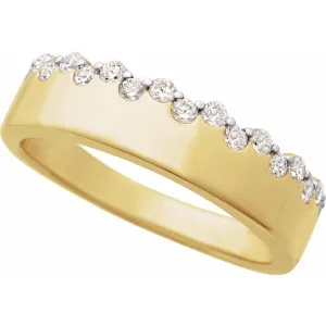 14K Gold 1/3 CTW Natural Diamond Tapered Ring
