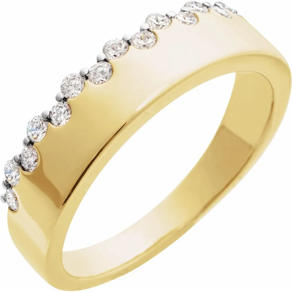 14K Gold 1/3 CTW Natural Diamond Tapered Ring