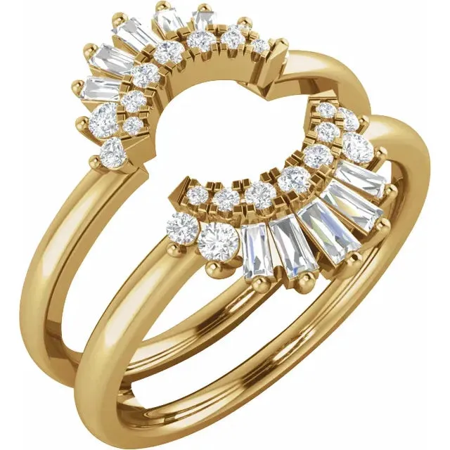 14k Gold Art Deco Style 1/2 CTW Natural Diamond Wedding Band