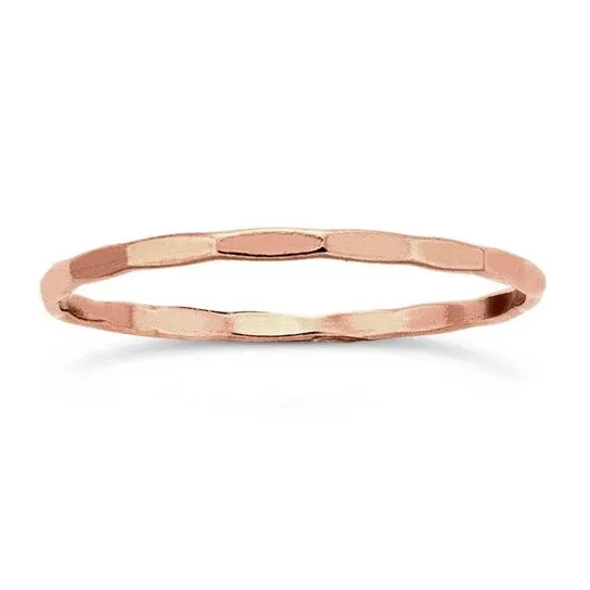 14K Gold Faceted Stackable Ring
