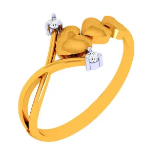 14k Heart Motif Gold Ring