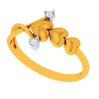 14k Heart Motif Gold Ring