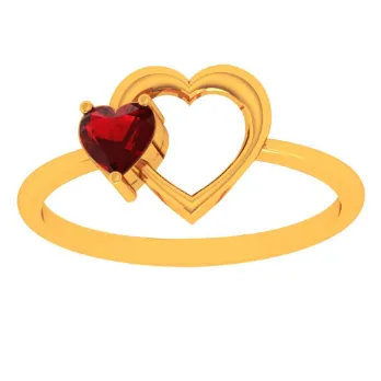 14k Heart To Heart Connection Yellow Gold Ring