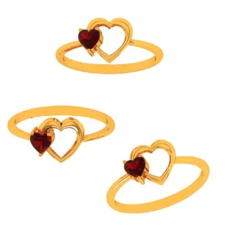14k Heart To Heart Connection Yellow Gold Ring