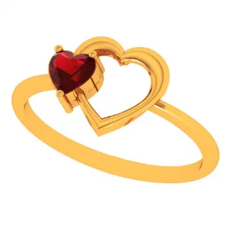 14k Heart To Heart Connection Yellow Gold Ring