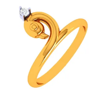 14k Lovable Swan Gold Ring