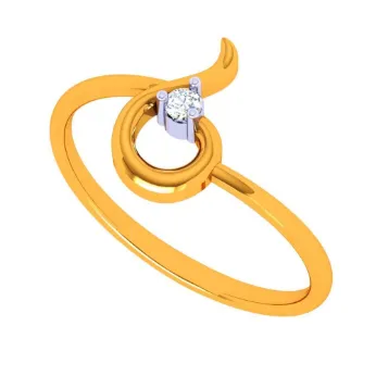 14k Modern Droplet Gold Ring