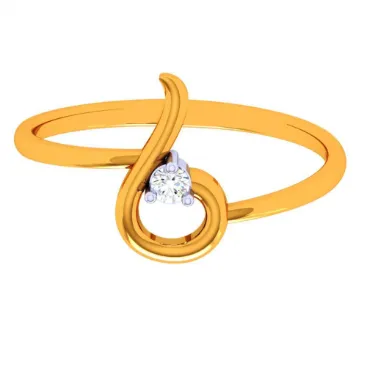 14k Modern Droplet Gold Ring