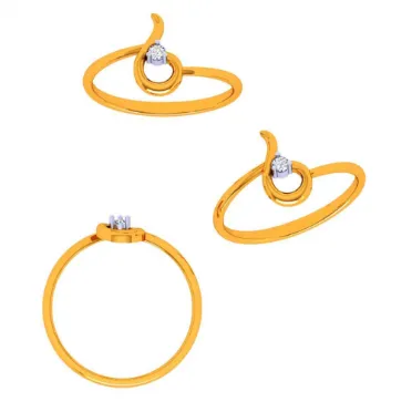 14k Modern Droplet Gold Ring