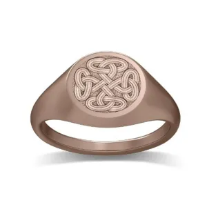 14K Rose Gold 'The Galway' Celtic Knot Signet Fashion Ring