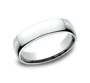 14K White Gold 5mm Super Light Comfort Fit Wedding Band
